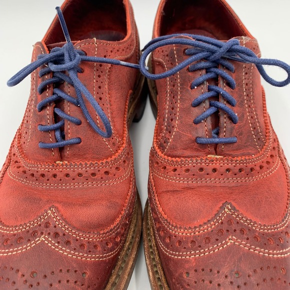 Allen Edmonds Red Leather Wingtip Brogue Oxford Shoes Neumok Boys Men Sz 6‎ - Picture 5 of 12